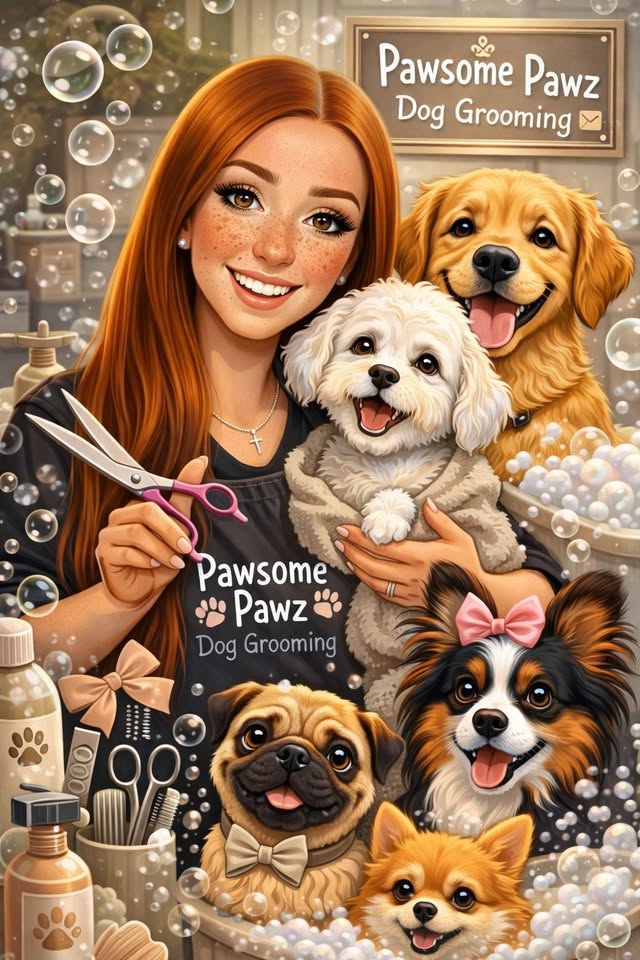 Dog groomed by Pawsome Pawz